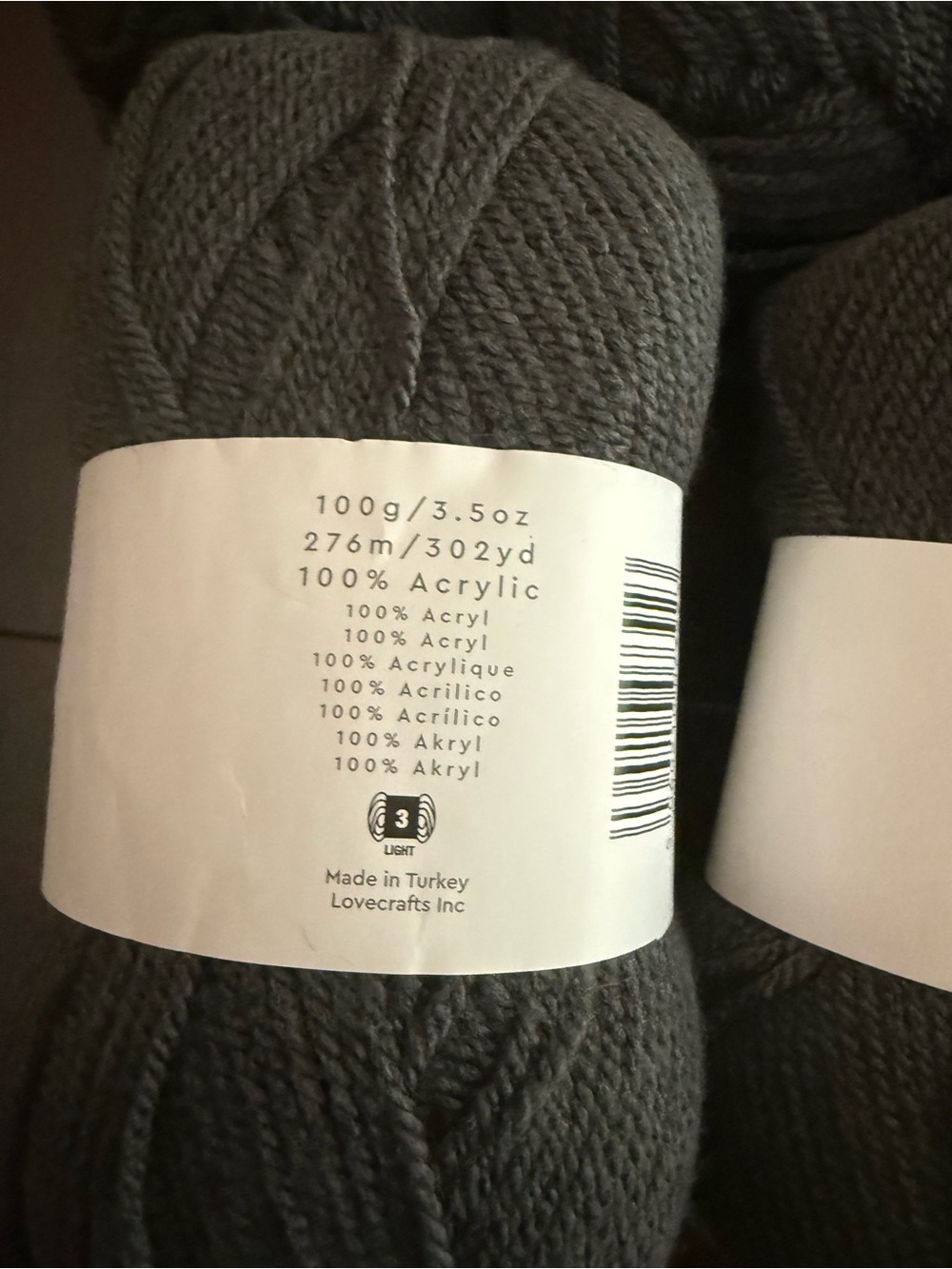 Paintbox Granite Gray Acrylic Yarn Multipack - 5 Skeins - Picture 5 of 10